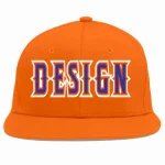 Custom Orange Royal-Orange Flat Eaves Sport Baseball Cap Design for Men/Women/Youth