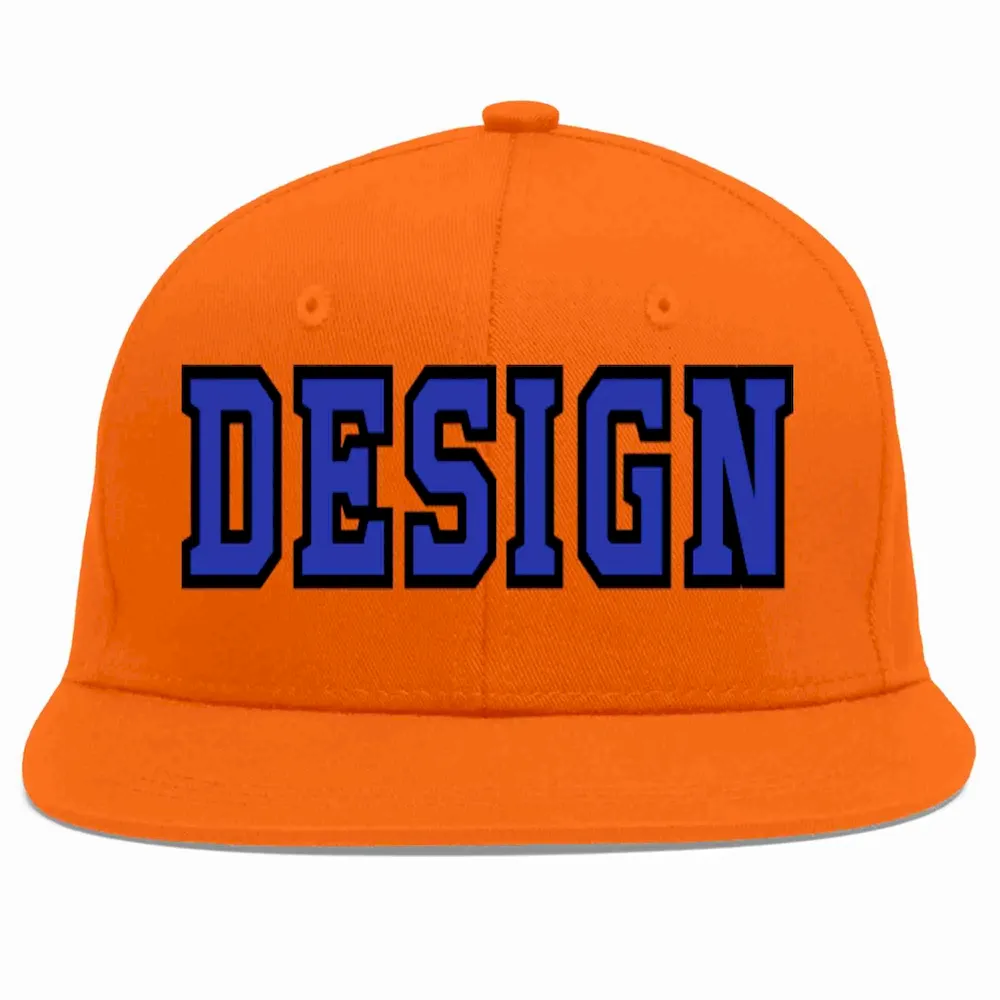 Custom Orange Vintage USA Flag-Gold Flat Eaves Sport Baseball Cap Design for Men/Women/Youth