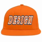 Custom Orange Orange-White Flat Eaves Sport Baseball Cap Design for Men/Women/Youth