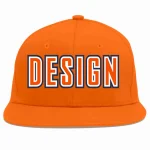 Custom Orange Orange-White Flat Eaves Sport Baseball Cap Design for Men/Women/Youth