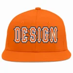 Custom Orange Orange-White Flat Eaves Sport Baseball Cap Design for Men/Women/Youth