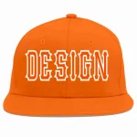 Custom Orange Orange-White Flat Eaves Sport Baseball Cap Design for Men/Women/Youth