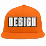 Custom Orange White-Gray Flat Eaves Sport Baseball Cap Design for Men/Women/Youth