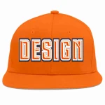 Custom Orange Orange-White Flat Eaves Sport Baseball Cap Design for Men/Women/Youth