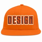 Custom Orange Navy-Orange Flat Eaves Sport Baseball Cap Design for Men/Women/Youth