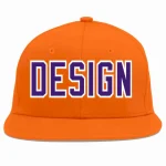 Custom Orange White-Gray Flat Eaves Sport Baseball Cap Design for Men/Women/Youth