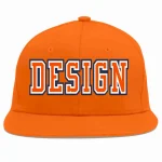 Custom Orange Orange-White Flat Eaves Sport Baseball Cap Design for Men/Women/Youth