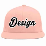 Custom Pink Black-White Flat Eaves Sport Baseball Cap Design for Men/Women/Youth