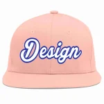 Custom Pink White-Royal Flat Eaves Sport Baseball Cap Design for Men/Women/Youth