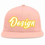 Custom Pink White-Gray Flat Eaves Sport Baseball Cap Design for Men/Women/Youth