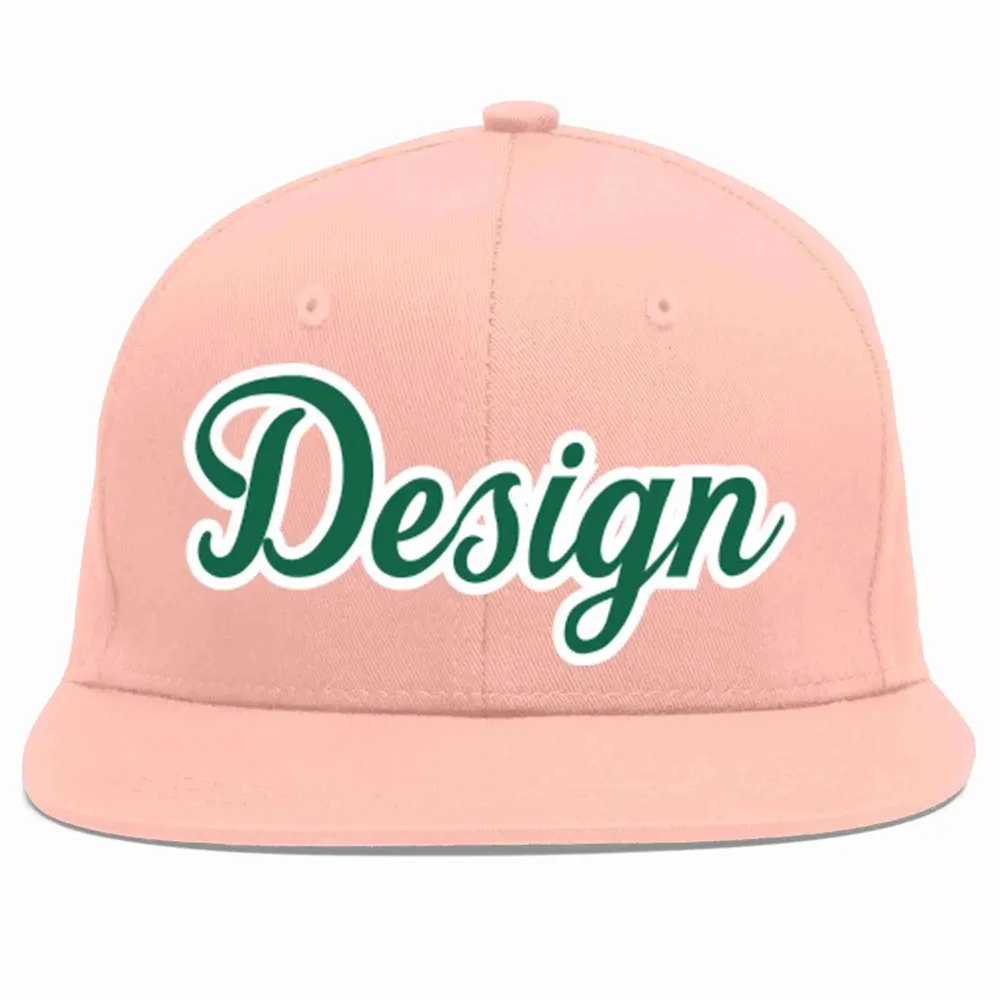 Custom Pink Black-Gold Flat Eaves Sport Baseball Cap Design for Men/Women/Youth