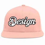 Custom Pink White-Black Flat Eaves Sport Baseball Cap Design for Men/Women/Youth