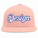 Custom Pink White-Royal Flat Eaves Sport Baseball Cap Design for Men/Women/Youth