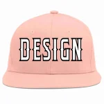 Custom Pink White-Black Flat Eaves Sport Baseball Cap Design for Men/Women/Youth