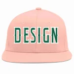 Custom Pink Kelly Green-White Flat Eaves Sport Baseball Cap Design for Men/Women/Youth