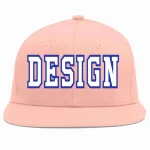 Custom Pink White-Royal Flat Eaves Sport Baseball Cap Design for Men/Women/Youth