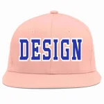 Custom Pink Royal-White Flat Eaves Sport Baseball Cap Design for Men/Women/Youth