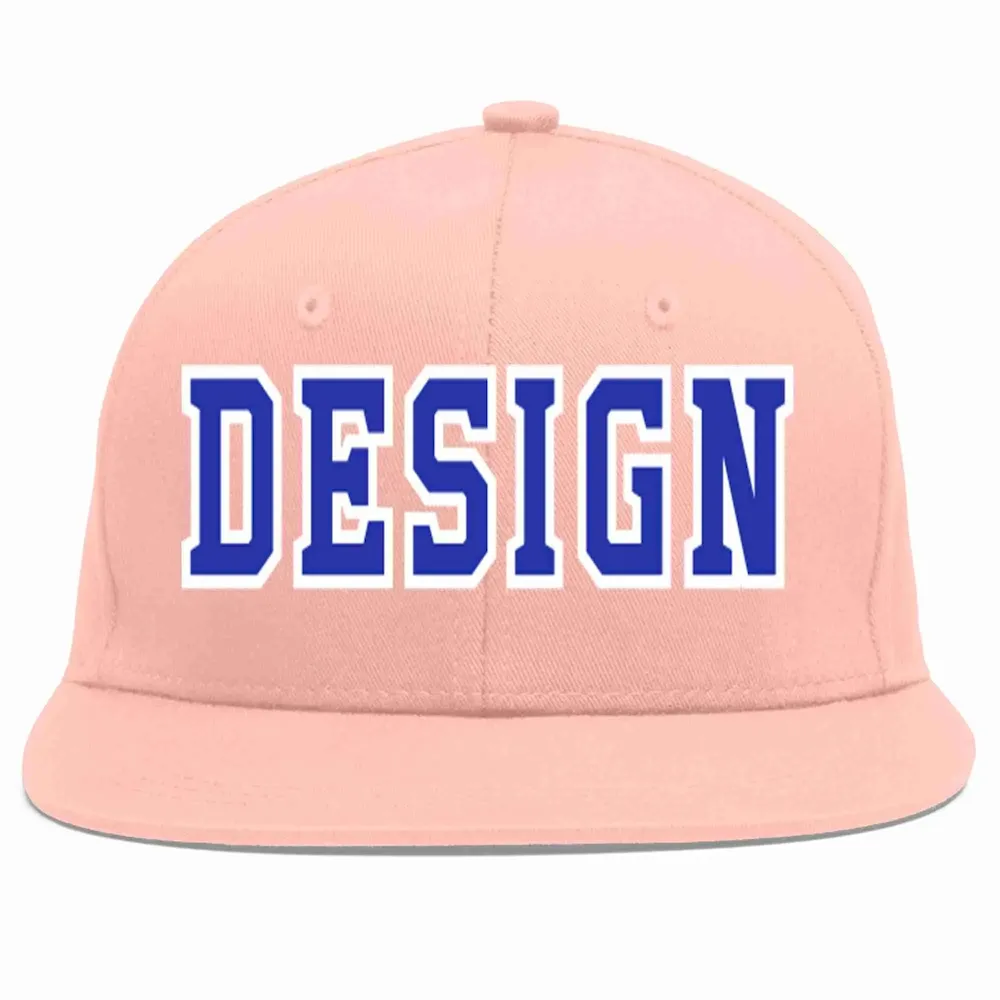Custom Pink Royal-White Flat Eaves Sport Baseball Cap Design for Men/Women/Youth