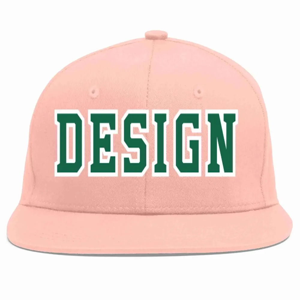 Custom Pink Black-Gold Flat Eaves Sport Baseball Cap Design for Men/Women/Youth
