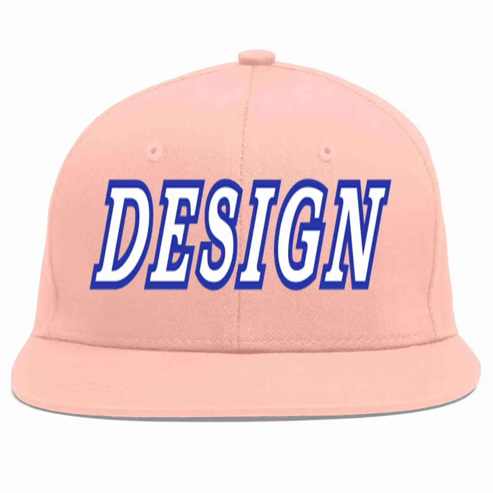Custom Pink White-Royal Flat Eaves Sport Baseball Cap Design for Men/Women/Youth