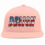 Custom Pink Vintage USA Flag-Gold Flat Eaves Sport Baseball Cap Design for Men/Women/Youth
