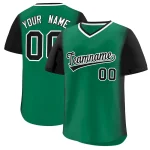 Custom Kelly Green Gold Personalized Raglan Sleeves Authentic Pullover Baseball Jersey