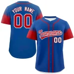 Custom Royal Red Personalized Raglan Sleeves Design Authentic Baseball Jersey