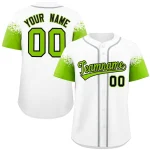 Custom White Neon Green Personalized Raglan Sleeves Design Authentic Baseball Jersey