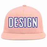 Custom Pink White-Royal Flat Eaves Sport Baseball Cap Design for Men/Women/Youth