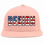 Custom Pink Vintage USA Flag-Gold Flat Eaves Sport Baseball Cap Design for Men/Women/Youth