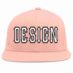 Custom Pink White-Black Flat Eaves Sport Baseball Cap Design for Men/Women/Youth