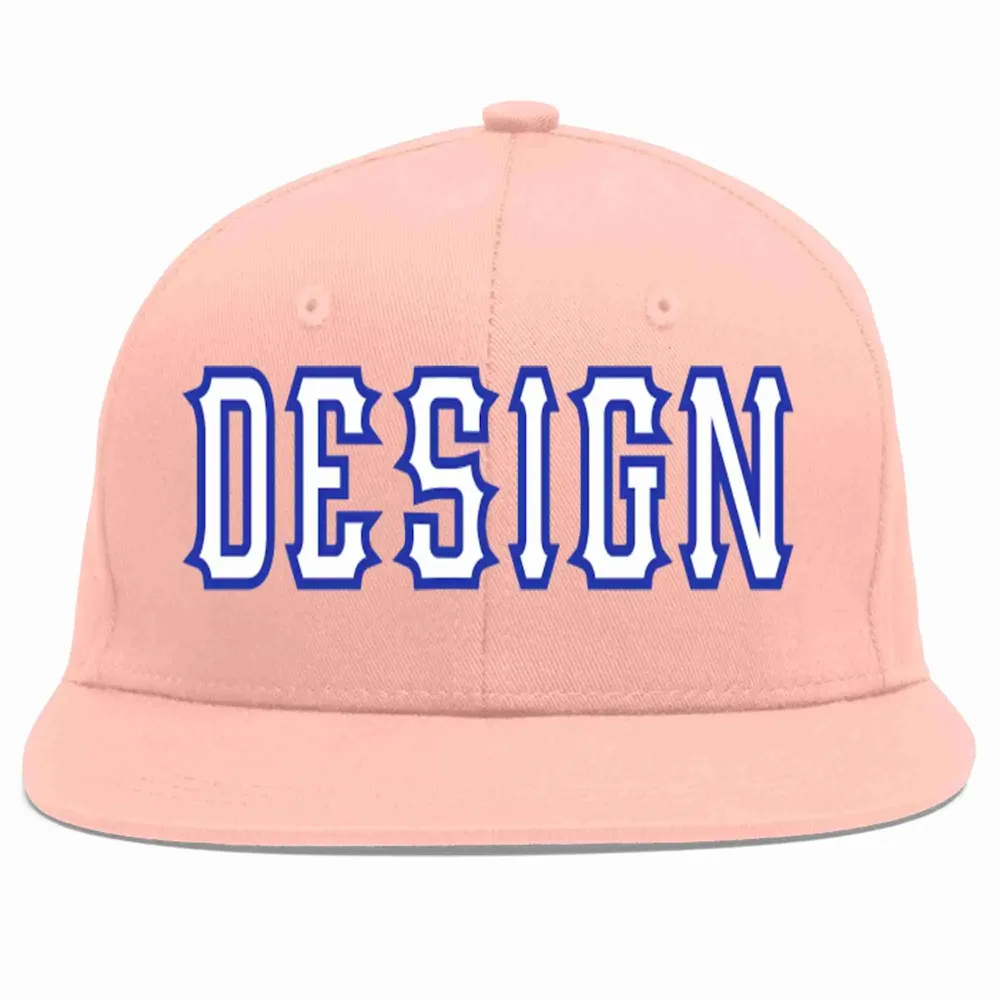 Custom Pink White-Red Flat Eaves Sport Baseball Cap Design for Men/Women/Youth