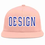 Custom Pink Royal-White Flat Eaves Sport Baseball Cap Design for Men/Women/Youth