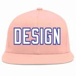 Custom Pink White-Royal Flat Eaves Sport Baseball Cap Design for Men/Women/Youth