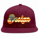 Custom Crimson Vintage USA Flag-Gold Flat Eaves Sport Baseball Cap Design for Men/Women/Youth