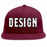 Custom Crimson White-Black Flat Eaves Sport Baseball Cap Design for Men/Women/Youth