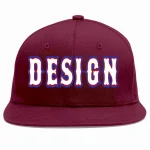 Custom Crimson White-Red Flat Eaves Sport Baseball Cap Design for Men/Women/Youth
