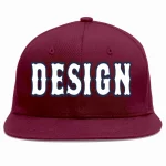 Custom Crimson White-Navy Flat Eaves Sport Baseball Cap Design for Men/Women/Youth