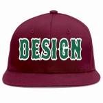 Custom Crimson Black-Gold Flat Eaves Sport Baseball Cap Design for Men/Women/Youth