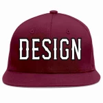 Custom Crimson White-Black Flat Eaves Sport Baseball Cap Design for Men/Women/Youth