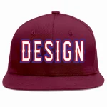 Custom Crimson White-Red Flat Eaves Sport Baseball Cap Design for Men/Women/Youth