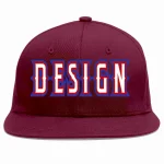 Custom Crimson White-Red Flat Eaves Sport Baseball Cap Design for Men/Women/Youth