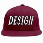 Custom Crimson White-Black Flat Eaves Sport Baseball Cap Design for Men/Women/Youth