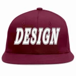 Custom Crimson White-Royal Flat Eaves Sport Baseball Cap Design for Men/Women/Youth
