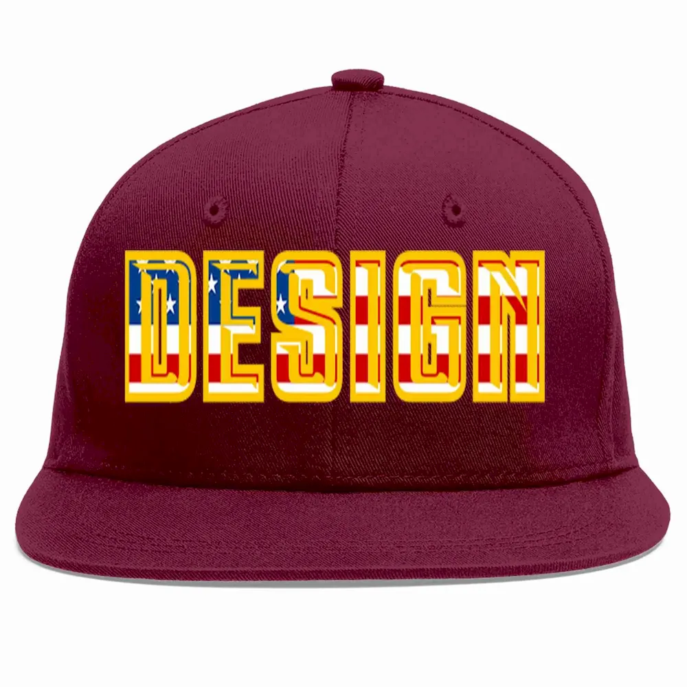 Custom Crimson Black-White Flat Eaves Sport Baseball Cap Design for Men/Women/Youth
