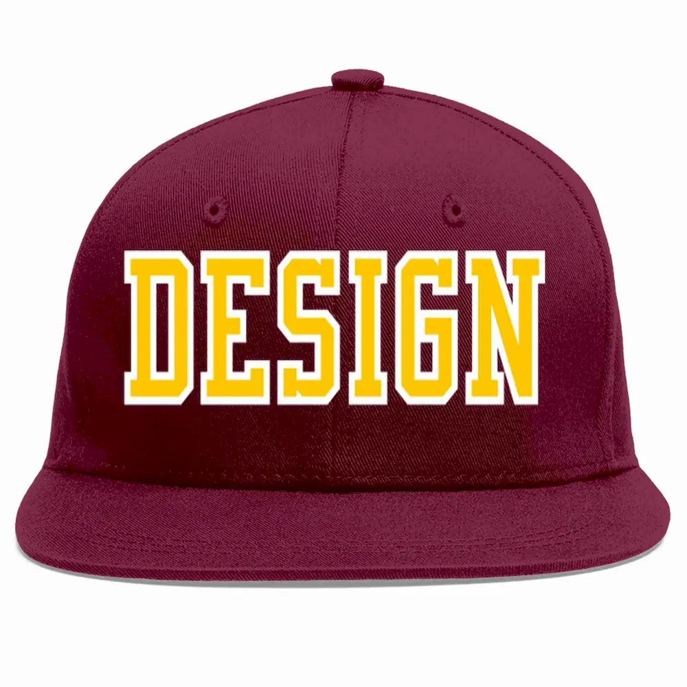 Custom Crimson Kelly Green-White Flat Eaves Sport Baseball Cap Design for Men/Women/Youth