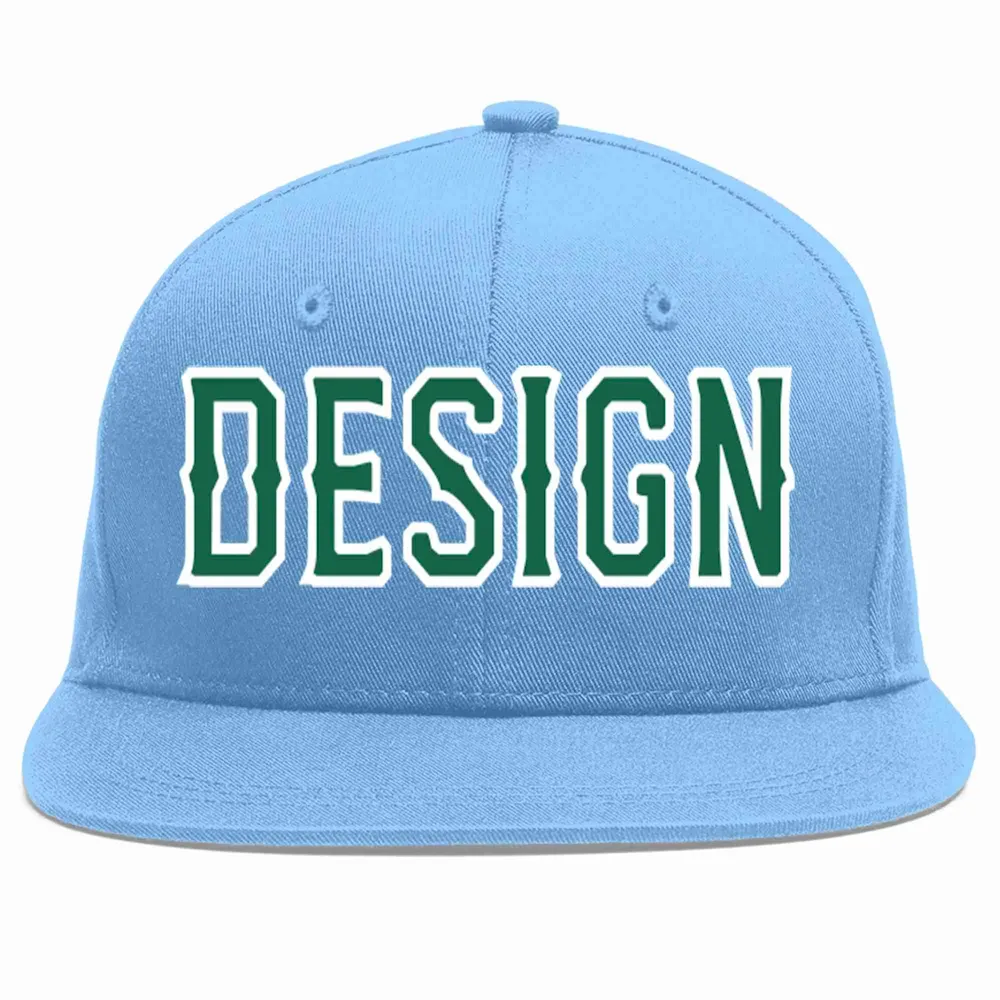 Custom Light Blue Vintage USA Flag-Gold Flat Eaves Sport Baseball Cap Design for Men/Women/Youth