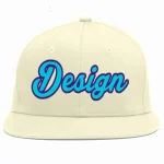 Custom Cream Light Blue-purple Flat Eaves Sport Baseball Cap Design for Men/Women/Youth