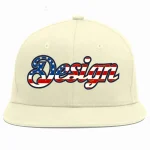 Custom Cream Red-Navy Flat Eaves Sport Baseball Cap Design for Men/Women/Youth