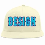Custom Cream Light Blue-purple Flat Eaves Sport Baseball Cap Design for Men/Women/Youth